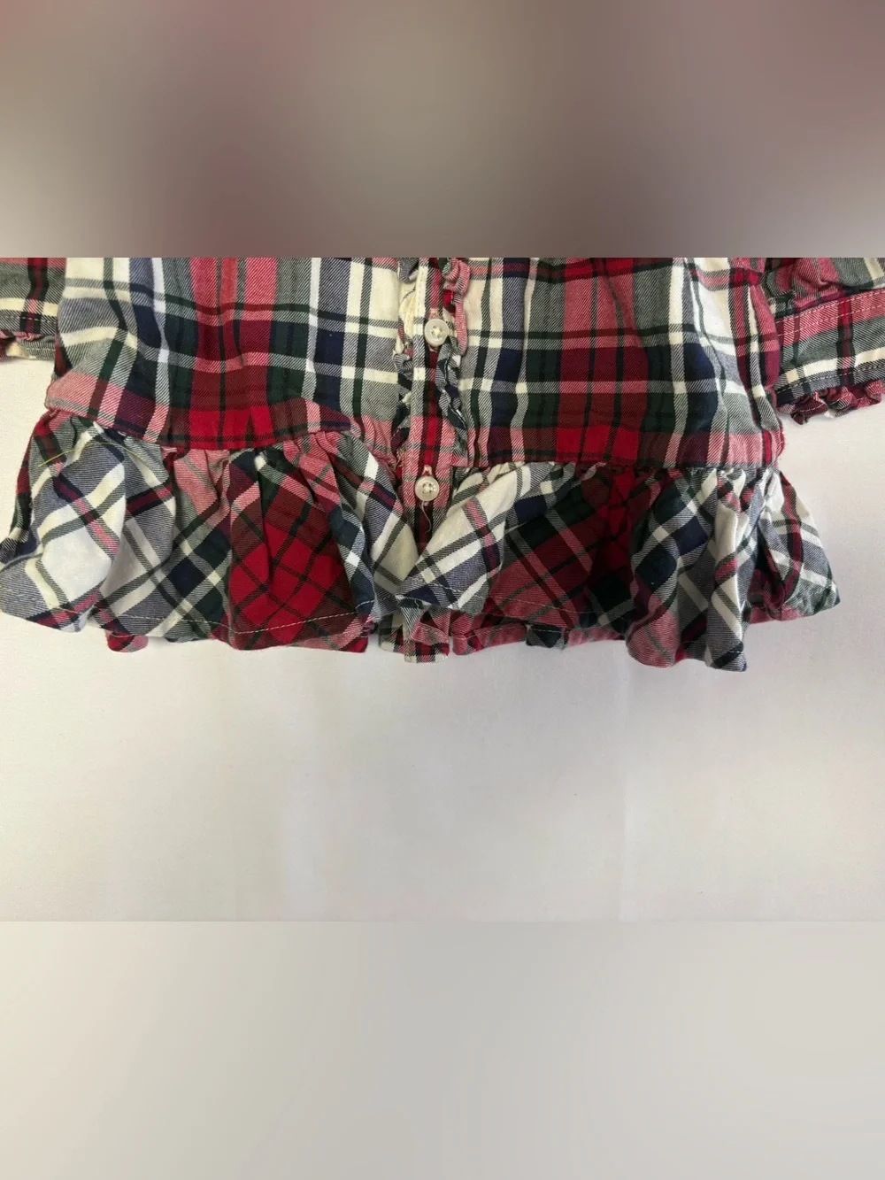 Vintage Ralph Lauren Holiday Plaid Baby Dress 9M